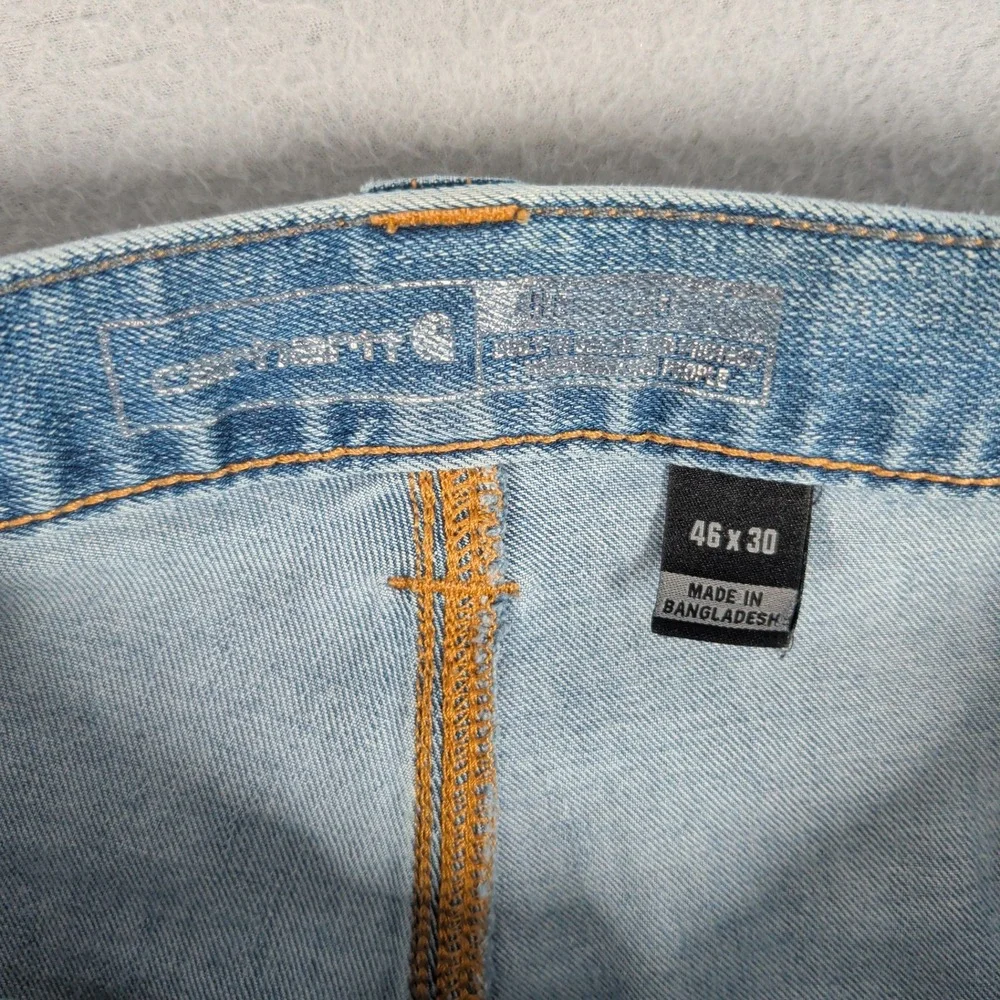 Carhartt Carpenter Jeans Mens 46x30 Blue BD2808-M Relaxed Fit Rugged Workwear